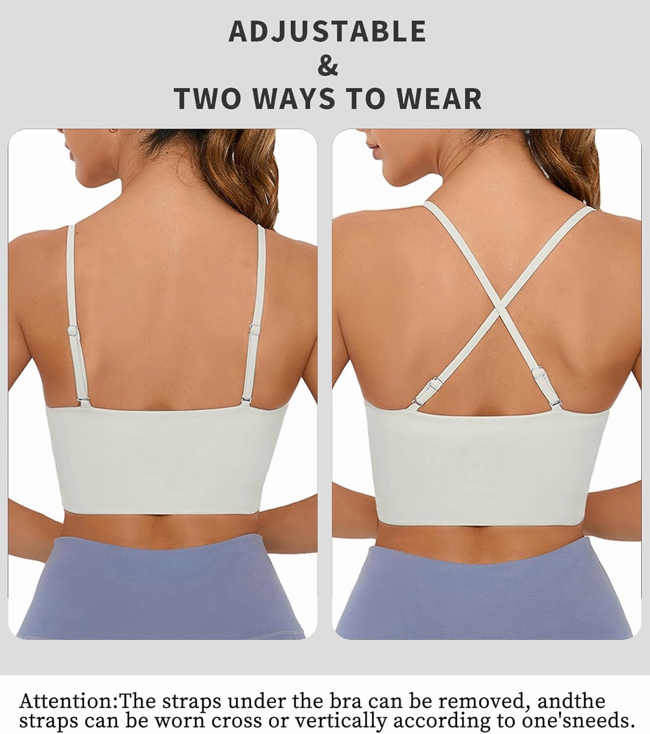 OVESPORT Women's Longline Sports Bras Women Workout Tank Tops with Built in Bra & Adjustable Straps for Yoga Gym Fitnesss