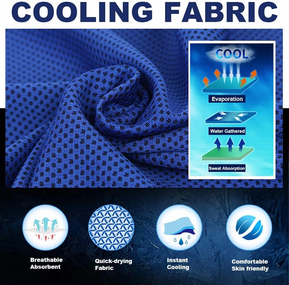 Pack of 20 Cooling Towel 40x12'' Ice Towel for Neck and Face Microfiber Chilly with Bag Breathable Yoga Gym Stay Cool Towels Sweat Rag for Workout Running Camping Pilates Beach, Dark Blue