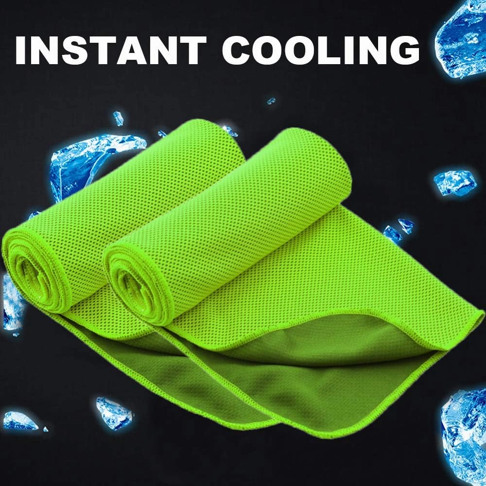 Pack of 20 Cooling Towel 40x12'' Ice Towel for Neck and Face Microfiber Chilly with Bag Breathable Yoga Gym Stay Cool Towels Sweat Rag for Workout Running Camping Pilates Beach, Green