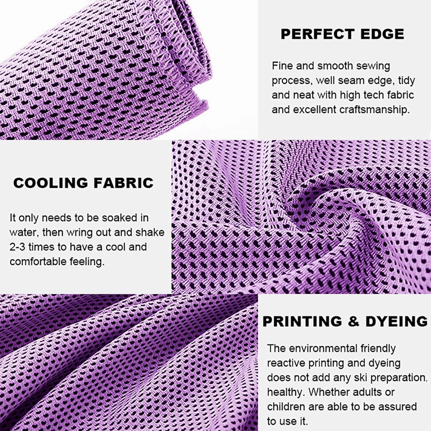 Pack of 20 Cooling Towel 40x12'' Ice Towel for Neck and Face Microfiber Chilly with Bag Breathable Yoga Gym Stay Cool Towels Sweat Rag for Workout Running Camping Pilates Beach, Purple