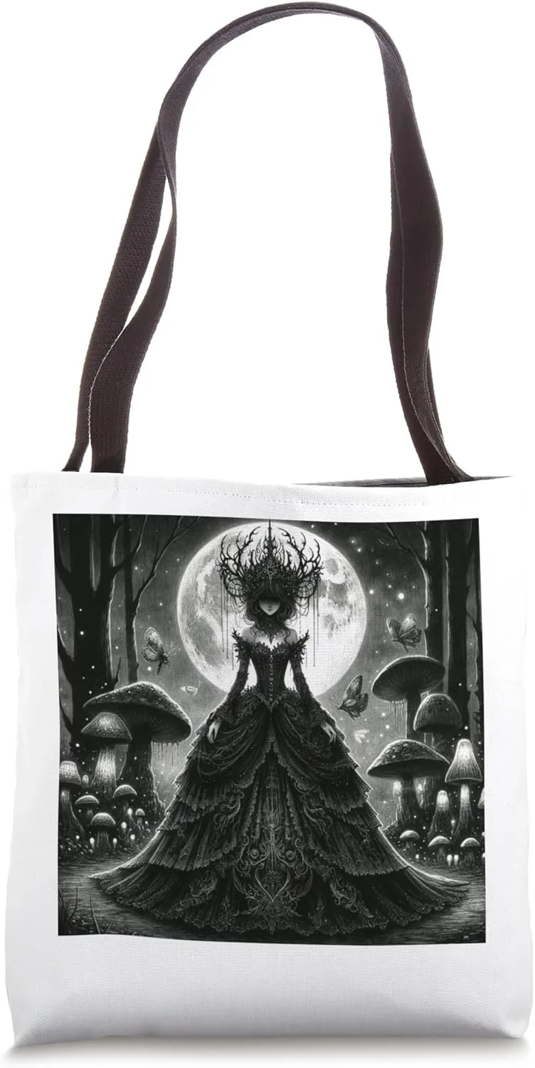 Pagan Chic Enchanted Queen Fairy In Forest Fairycore Goth Tote Bag