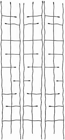 Panacea 89484 Black Forged Narrow Twig Trellises, 72" H, Pack of 3 – Durable Metal Trellises with Leaf Shapes and Twisted Rods, Perfect for Climbing Plants, Elegant Outdoor Support