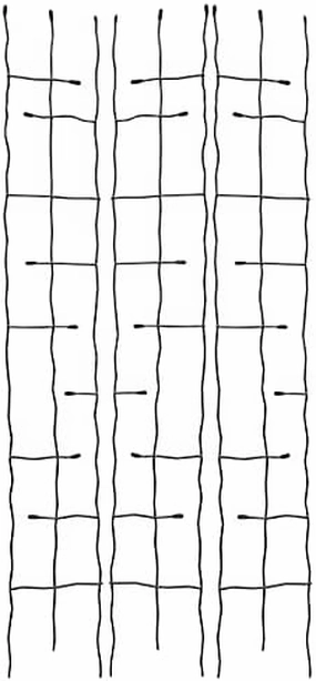 Panacea 89484 Black Forged Narrow Twig Trellises, 72" H, Pack of 3 – Durable Metal Trellises with Leaf Shapes and Twisted Rods, Perfect for Climbing Plants, Elegant Outdoor Support