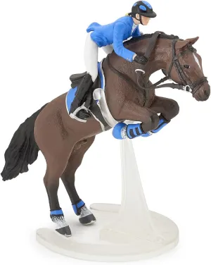 Papo - Jumping Horse with Riding Girl - Realistic Figurine - 3 Years Old - Horses, Colts and Ponies - Hand Painted - Educational Toy - Faithfull Details - Gift Idea - Jumping Horse Toy