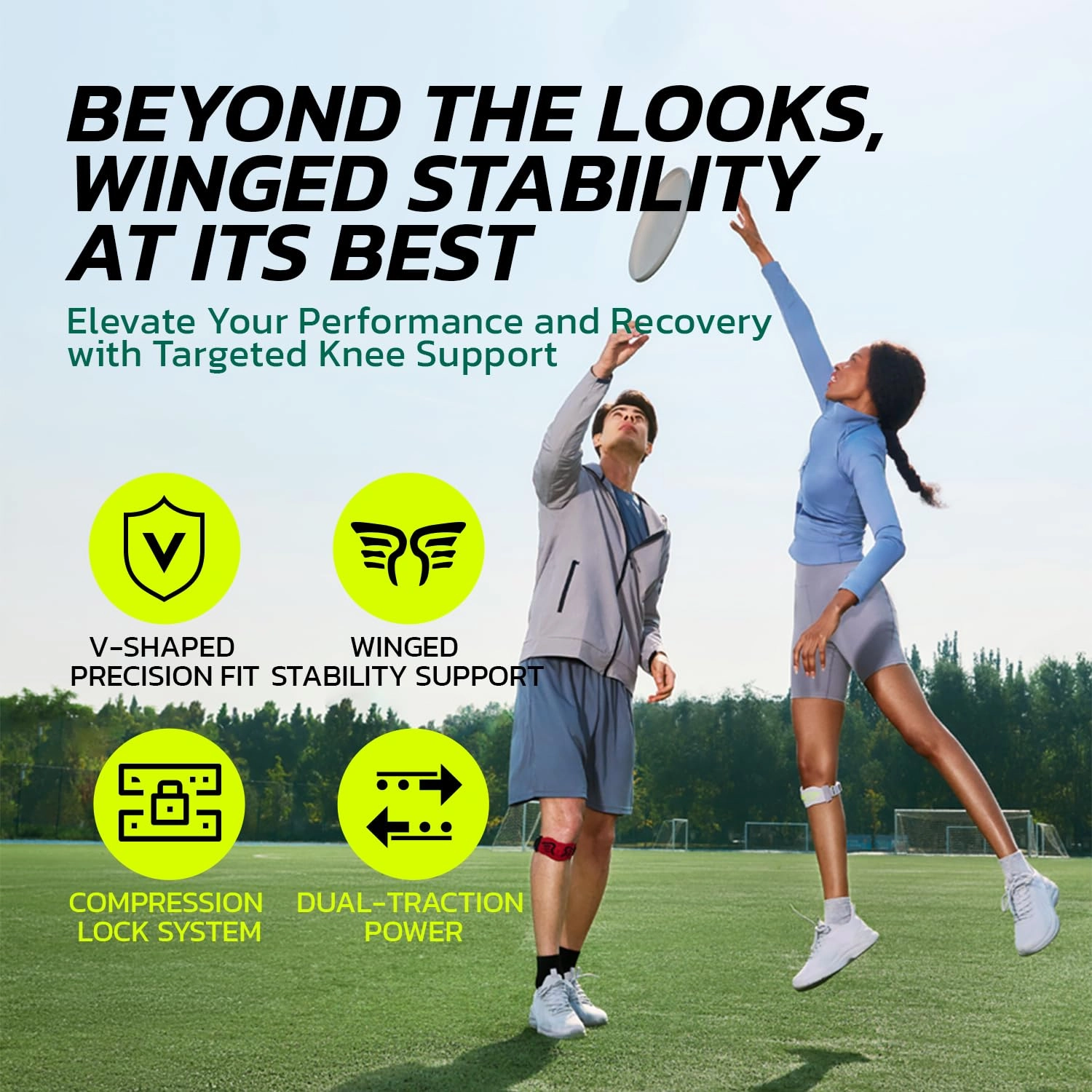 Patella Knee Strap 2-Pack with Ergonomic Silicone Pad for Patellar Tendon Support, Adjustable Compression Knee Stabilizer - Lightweight, Breathable for Running, Jumping, Squats, All Activities
