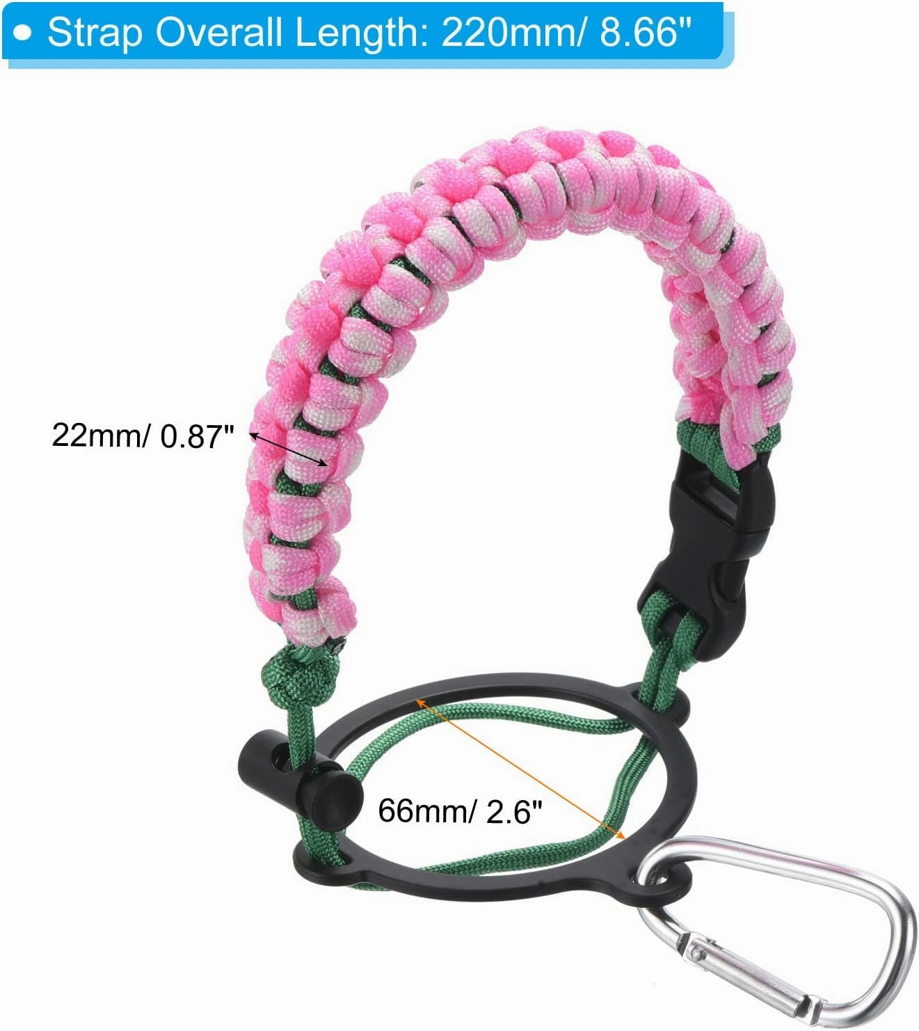 PATIKIL Water Bottle Holder, Paracord Handle Carrying Lanyard Strap Carrier with Ring for Mouth Bottles