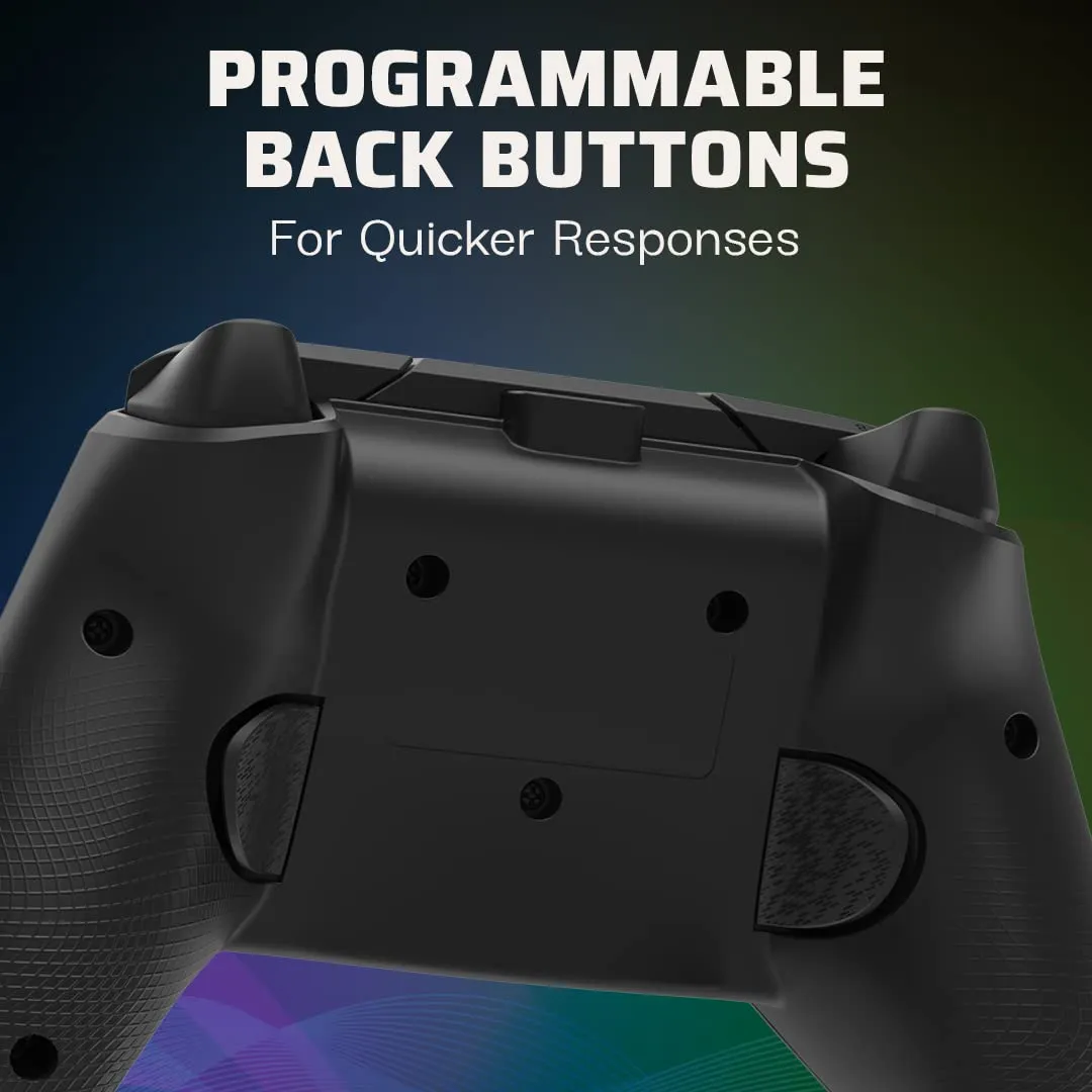 PDP Gaming Afterglow Wave Enhanced Wired Controller for Xbox Series X|S, Xbox One, Windows 10/11 PC, Advanced Programmable Gamepad, Customizable Lighting, Licensed by Microsoft, Companion App: Black