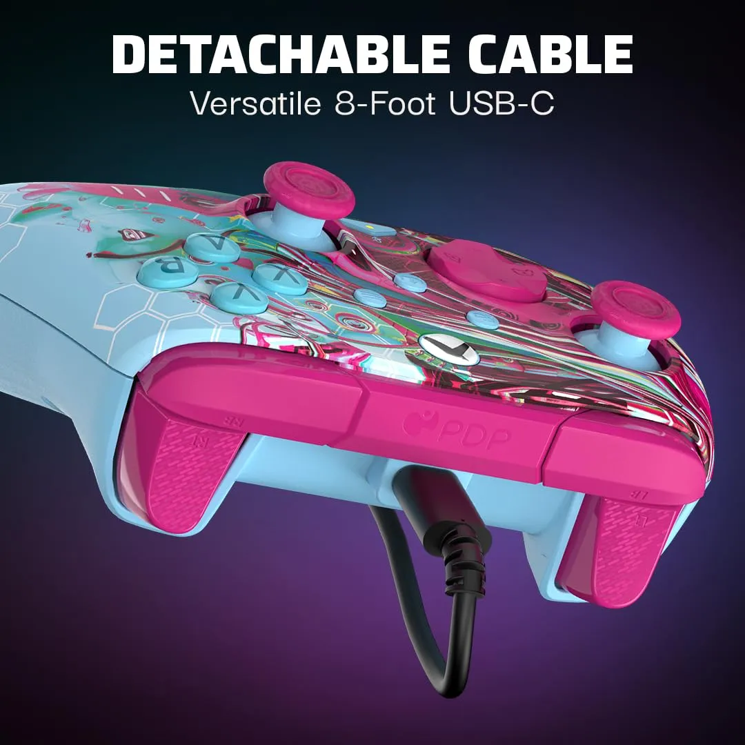PDP Gaming REMATCH GLOW Enhanced Wired Gaming Controller: Licensed Glow in the Dark Gamepad for Xbox Series X|S, Xbox One, Windows PC, Mappable Back Buttons, Advanced Customizable App: Android Dreams