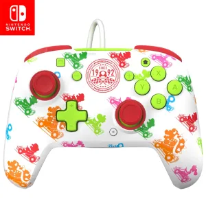 PDP REMATCH Enhanced Wired Power Nintendo Switch Pro Controller, Officially Licensed Switch Lite/OLED Compatible Gamepad, Customizable Programmable Buttons, Super Mario Kart Racers (Multicolor)