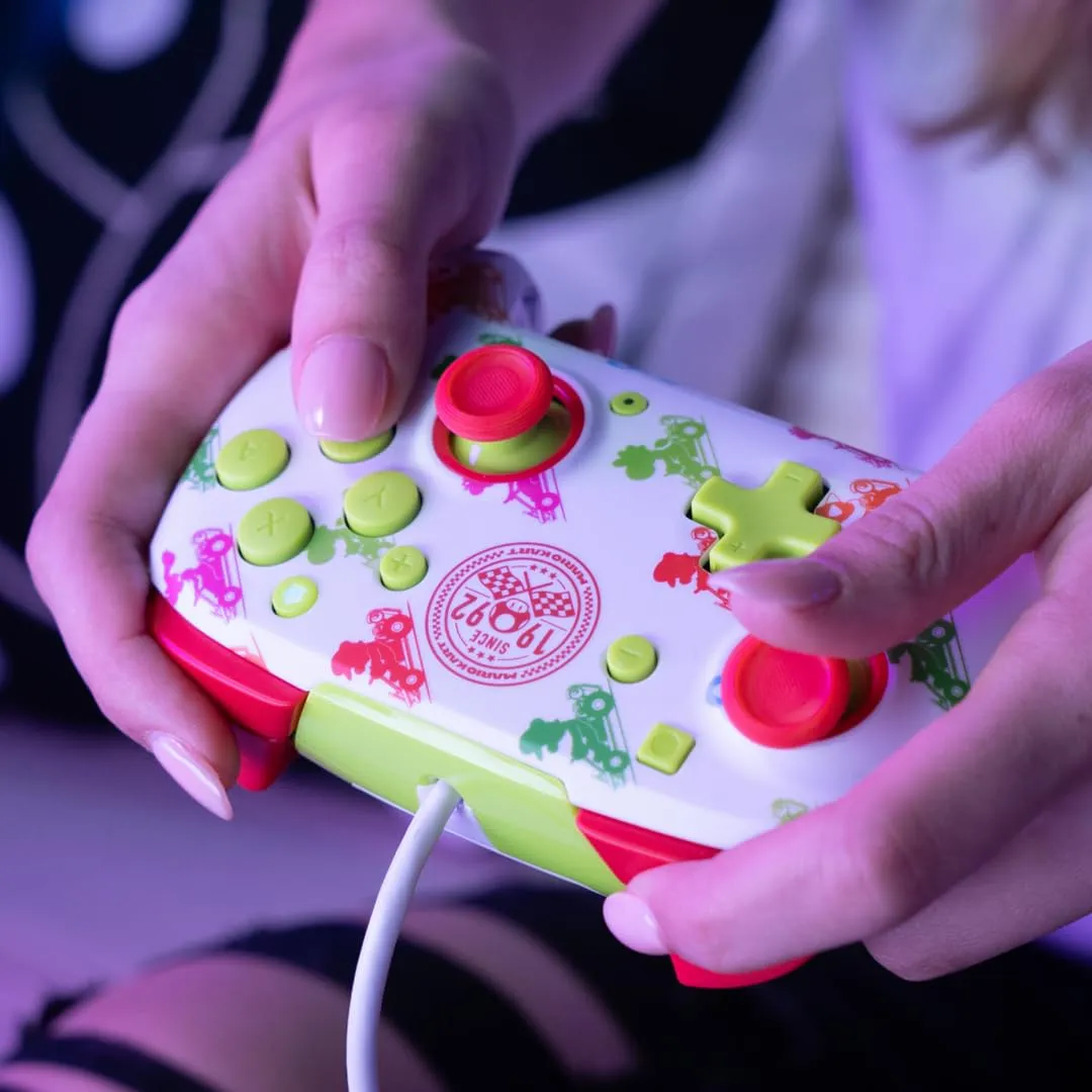 PDP REMATCH Enhanced Wired Power Nintendo Switch Pro Controller, Officially Licensed Switch Lite/OLED Compatible Gamepad, Customizable Programmable Buttons, Super Mario Kart Racers (Multicolor)