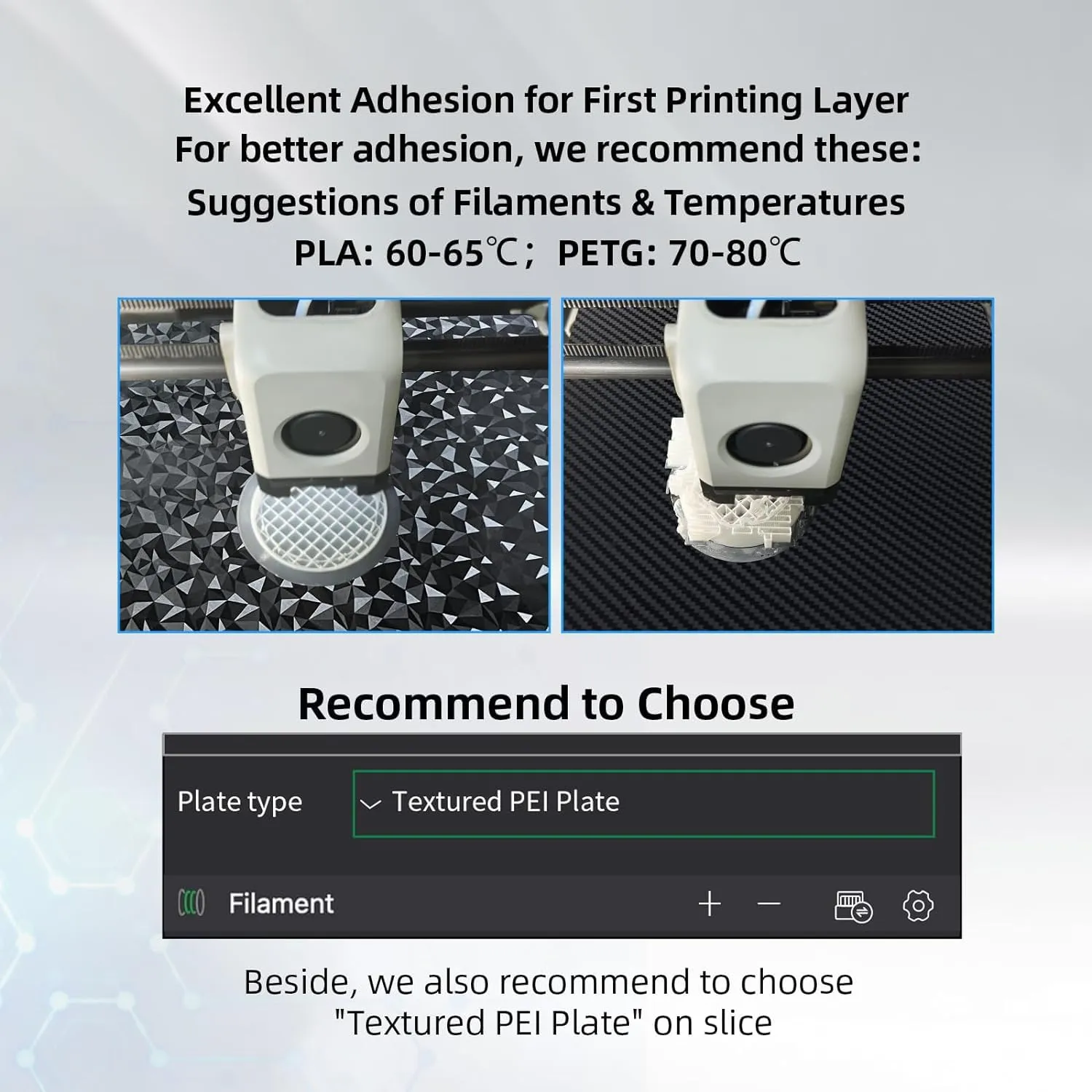 PEO PET Build Plate for Bambu Lab X1C X1 X1E P1P P1S A1, Smooth Textured Flexible PEO PET Spring Steel Bed Plate for Bambulab X1, P1 Series 3D Printer Platform