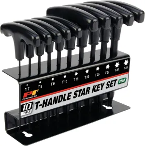 Performance Tool W80276 10-Piece Star T-Handle Allen Wrench Set, Long Arm Hex Key Wrench Set