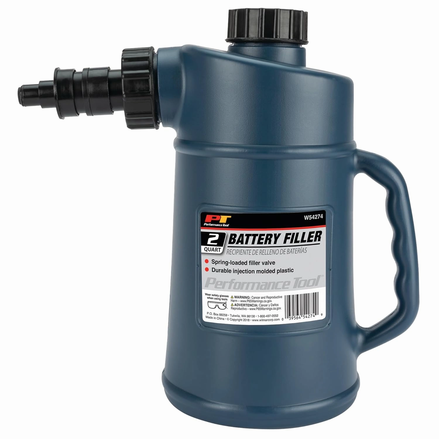 Performance Tool W54274 2 Quarts Battery Filler with Auto Shut Off and Drip-Free Valve, Perfect for Golf Cart and Deep Cycle Battery