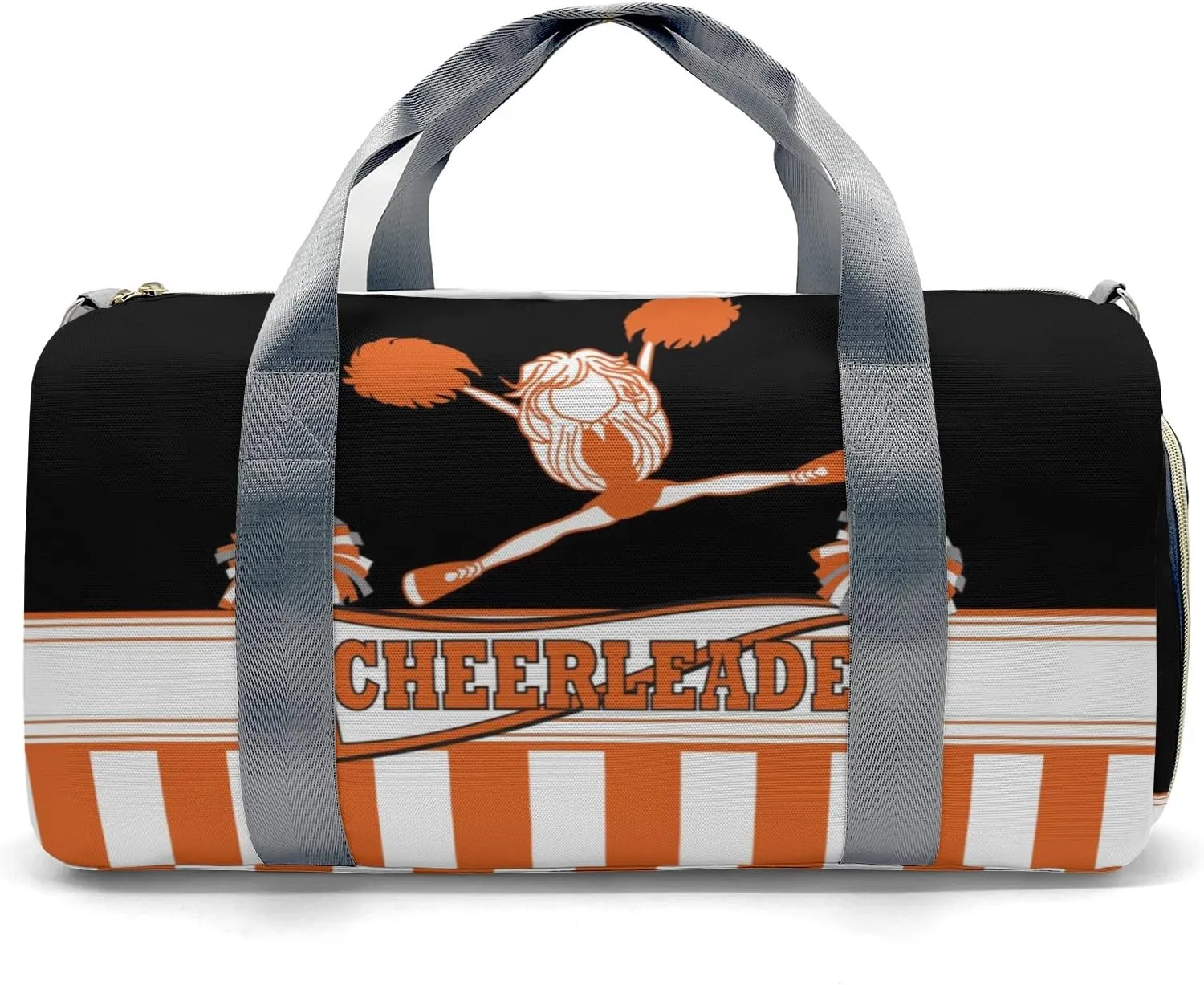 Personalized Cheerleader Girl Gymnast Orange Customized Multi-functional Handbag Travel Bag, Unisex Portable Travel Bag, Sports and Fitness Duffel Bag, Short Trip Storage Bag
