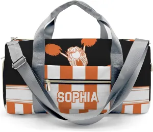 Personalized Cheerleader Girl Gymnast Orange Customized Multi-functional Handbag Travel Bag, Unisex Portable Travel Bag, Sports and Fitness Duffel Bag, Short Trip Storage Bag