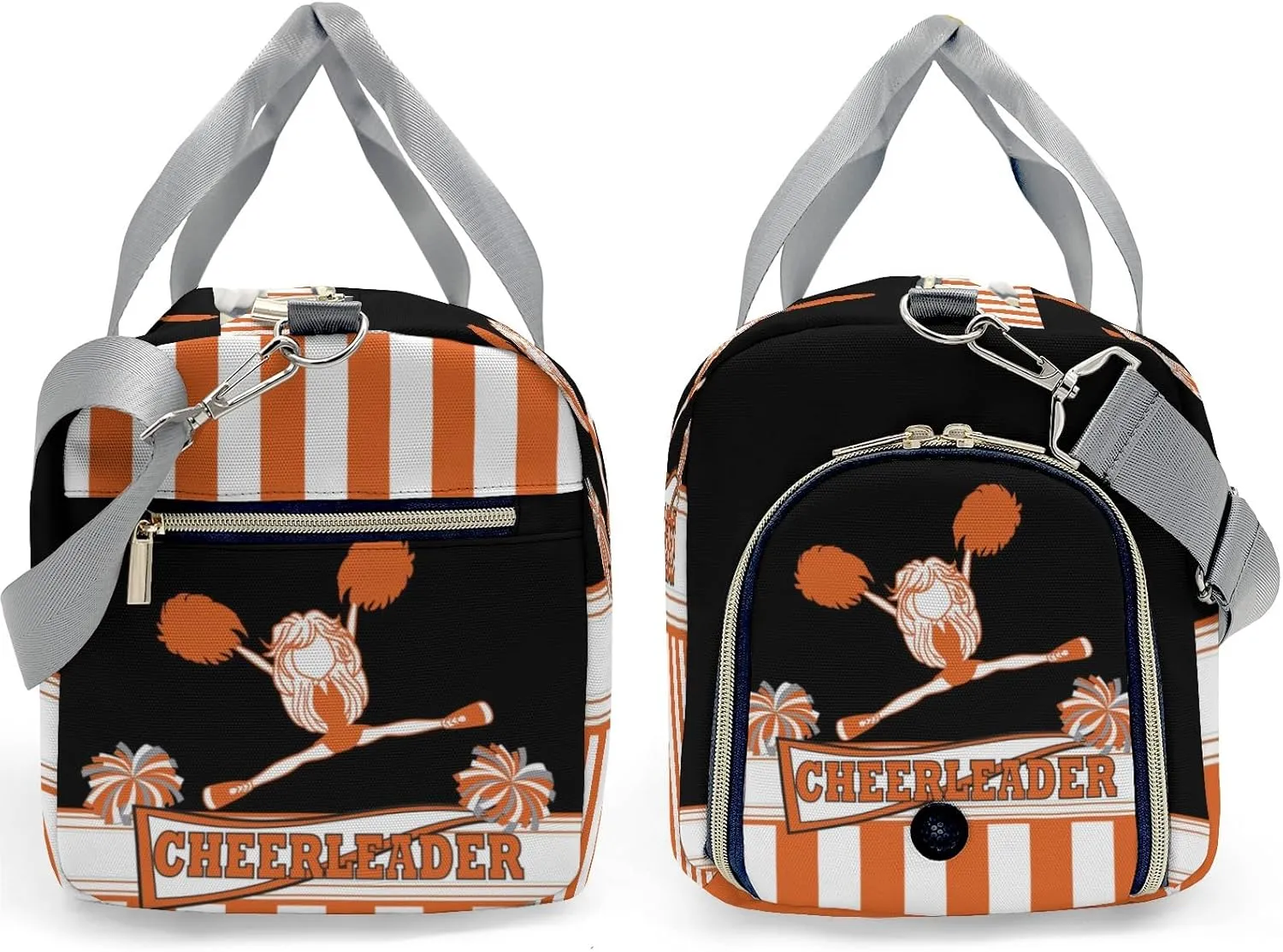 Personalized Cheerleader Girl Gymnast Orange Customized Multi-functional Handbag Travel Bag, Unisex Portable Travel Bag, Sports and Fitness Duffel Bag, Short Trip Storage Bag