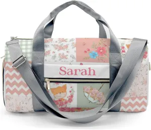 Personalized Cute Animal Fox Flower Wreath Custom Multi-functional Travel Bag, Unisex Portable Duffel Bag, Short Distance Travel Assistant