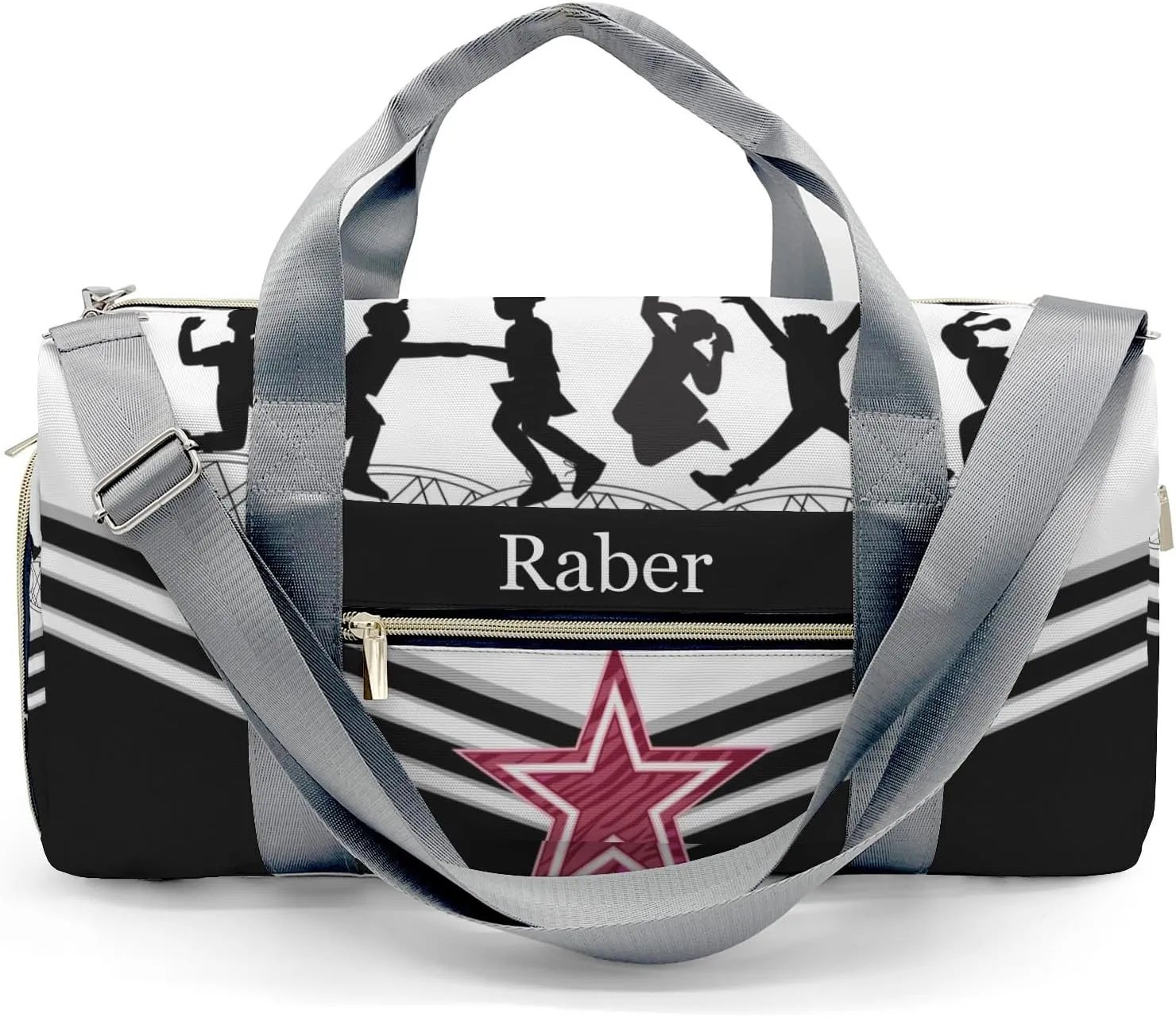 Personalized Jumping Trampoline Black Athlete Customized Multi-functional Handbag Travel Bag, Unisex Portable Travel Bag, Sports and Fitness Duffel Bag, Short Trip Storage Bag