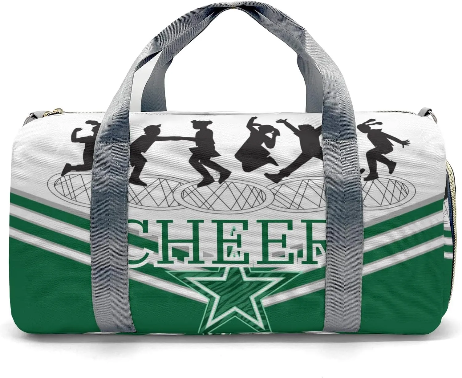 Personalized Jumping Trampoline Green Athlete Customized Multi-functional Handbag Travel Bag, Unisex Portable Travel Bag, Sports and Fitness Duffel Bag, Short Trip Storage Bag