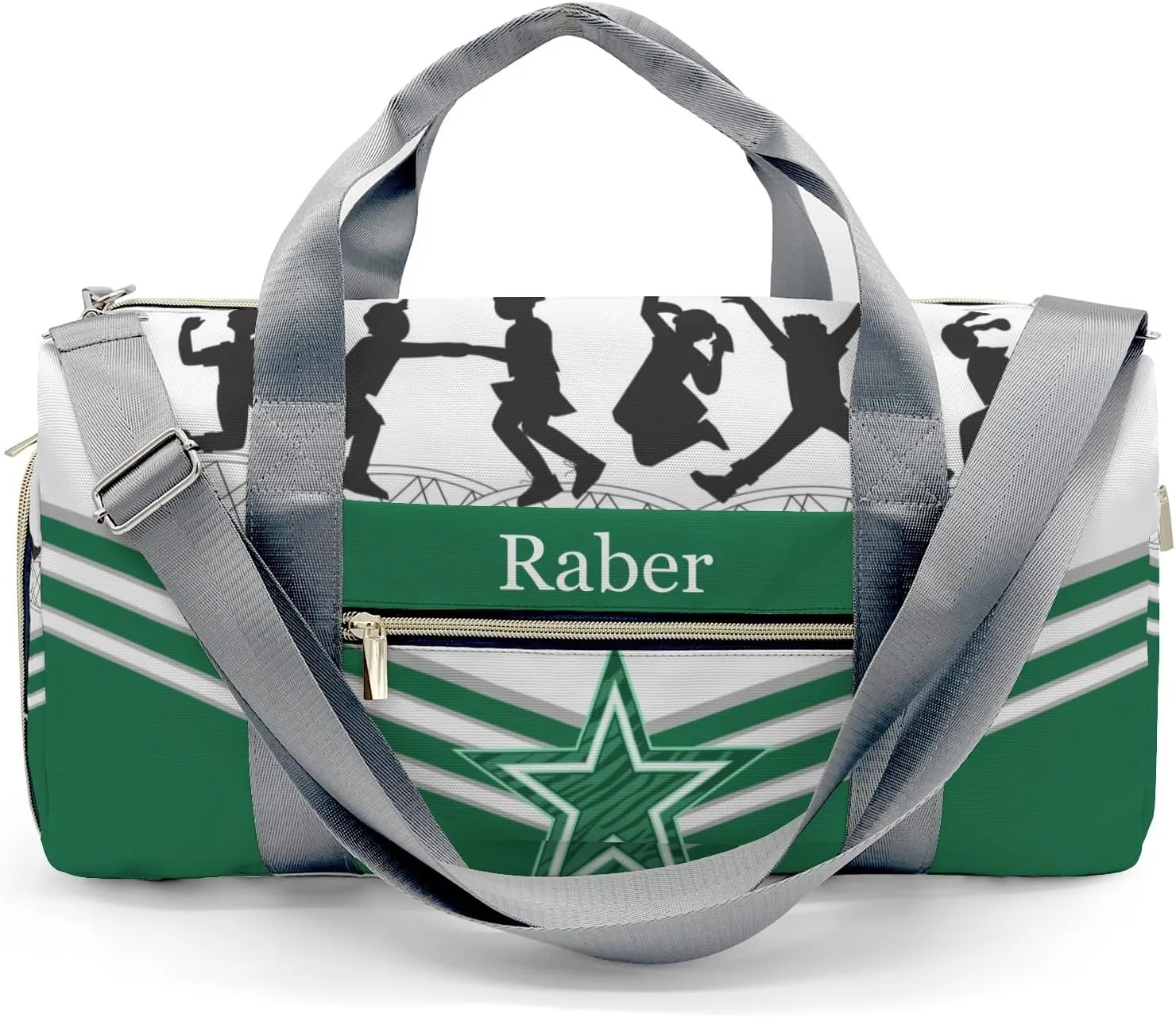 Personalized Jumping Trampoline Green Athlete Customized Multi-functional Handbag Travel Bag, Unisex Portable Travel Bag, Sports and Fitness Duffel Bag, Short Trip Storage Bag