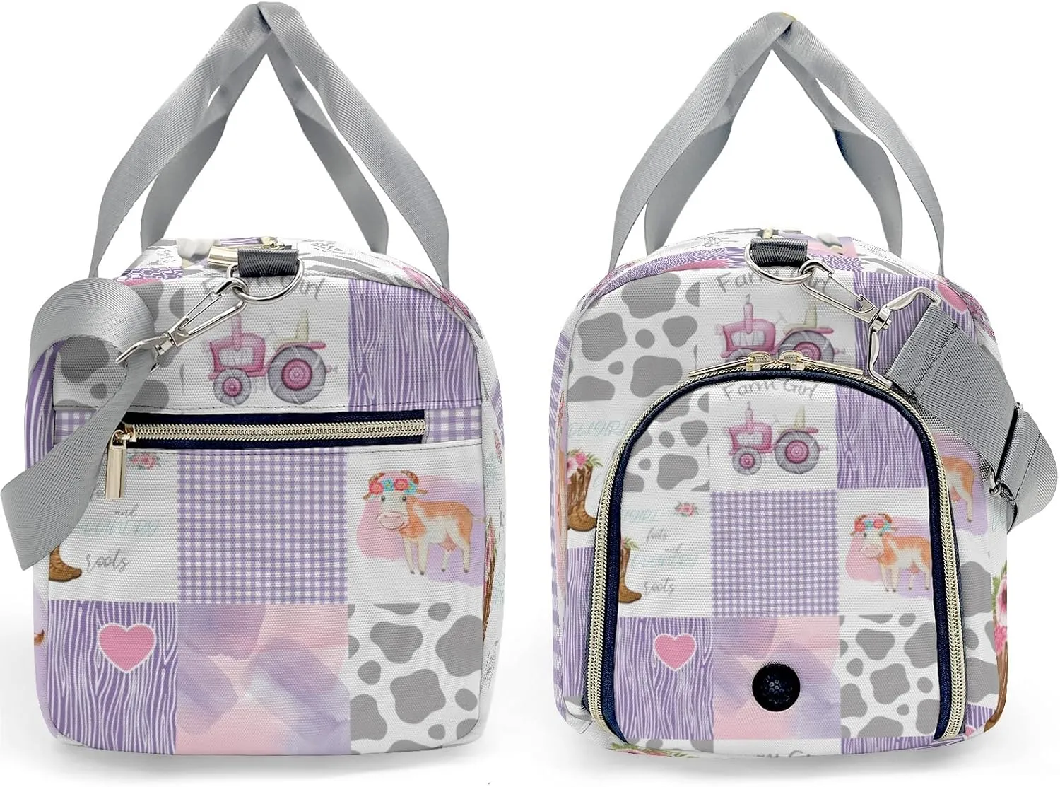Personalized Little Cow Girl Boot Farm Car Customized Handbag Travel Bag, Unisex Portable Travel Bag, Sports and Fitness Duffel Bag, Short Trip Storage Bag
