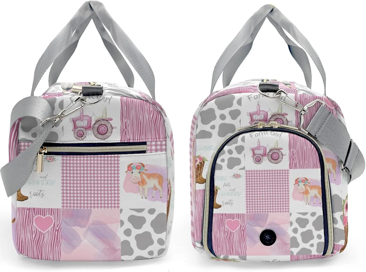 Personalized Little Cow Girl Boot Farm Car Customized Handbag Travel Bag, Unisex Portable Travel Bag, Sports and Fitness Duffel Bag, Short Trip Storage Bag