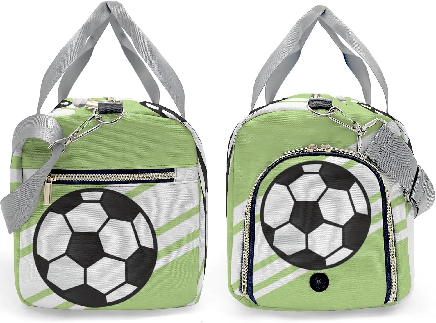 Personalized Soccer Ball Sports Green Customized Handbag Travel Bag, Unisex Portable Travel Bag, Sports and Fitness Duffel Bag, Short Trip Storage Bag