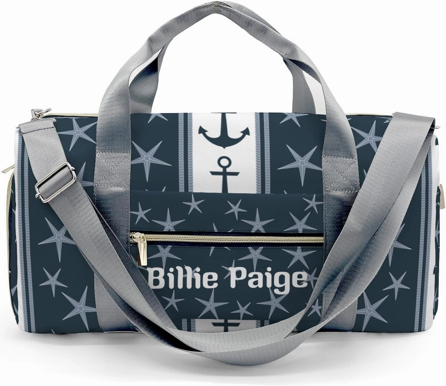 Personalized Nautical Anchors Rope Starfish Customized Handbag Travel Bag, Unisex Portable Travel Bag, Sports and Fitness Duffel Bag, Short Trip Storage Bag