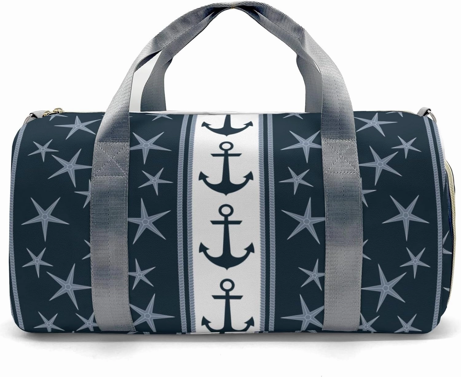 Personalized Nautical Anchors Rope Starfish Customized Handbag Travel Bag, Unisex Portable Travel Bag, Sports and Fitness Duffel Bag, Short Trip Storage Bag