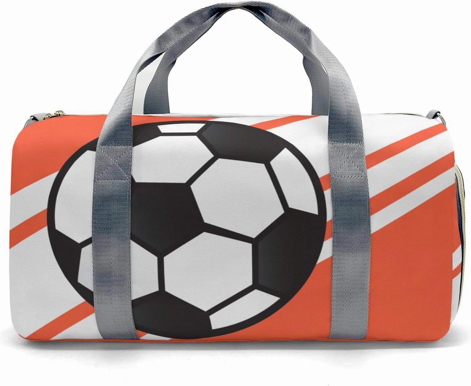 Personalized Soccer Ball Sports Orange Customized Handbag Travel Bag, Unisex Portable Travel Bag, Sports and Fitness Duffel Bag, Short Trip Storage Bag