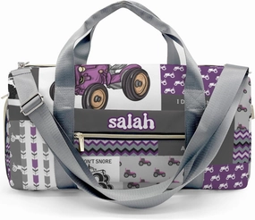 Personalized Vintage Car Patchwork Truck Purple Custom Multi-functional Travel Bag, Unisex Portable Duffel Bag, Short Distance Travel Assistant