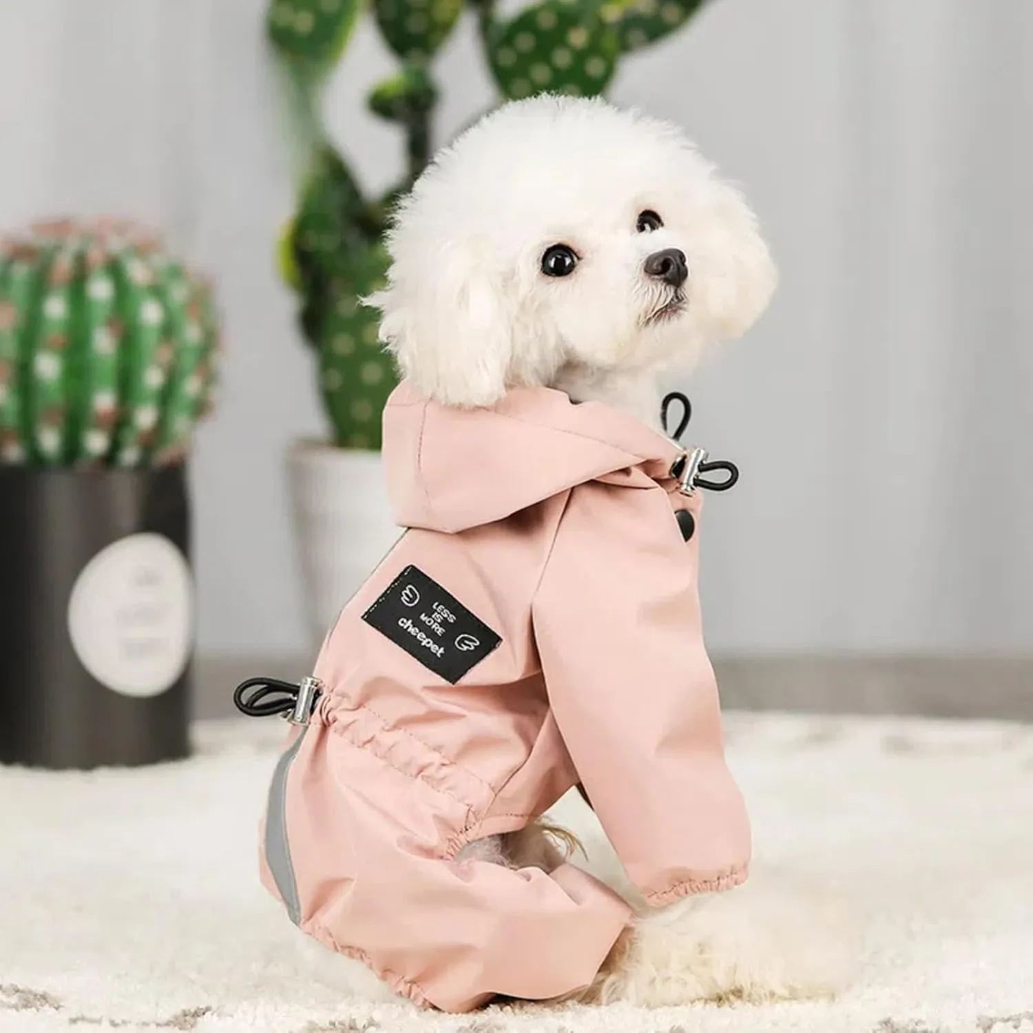 Pet Dog Clothing, Rainproof, Breathable, Reflective Clothing, Four Legged Raincoat, cat and Dog Supplies(Blue,XXL)
