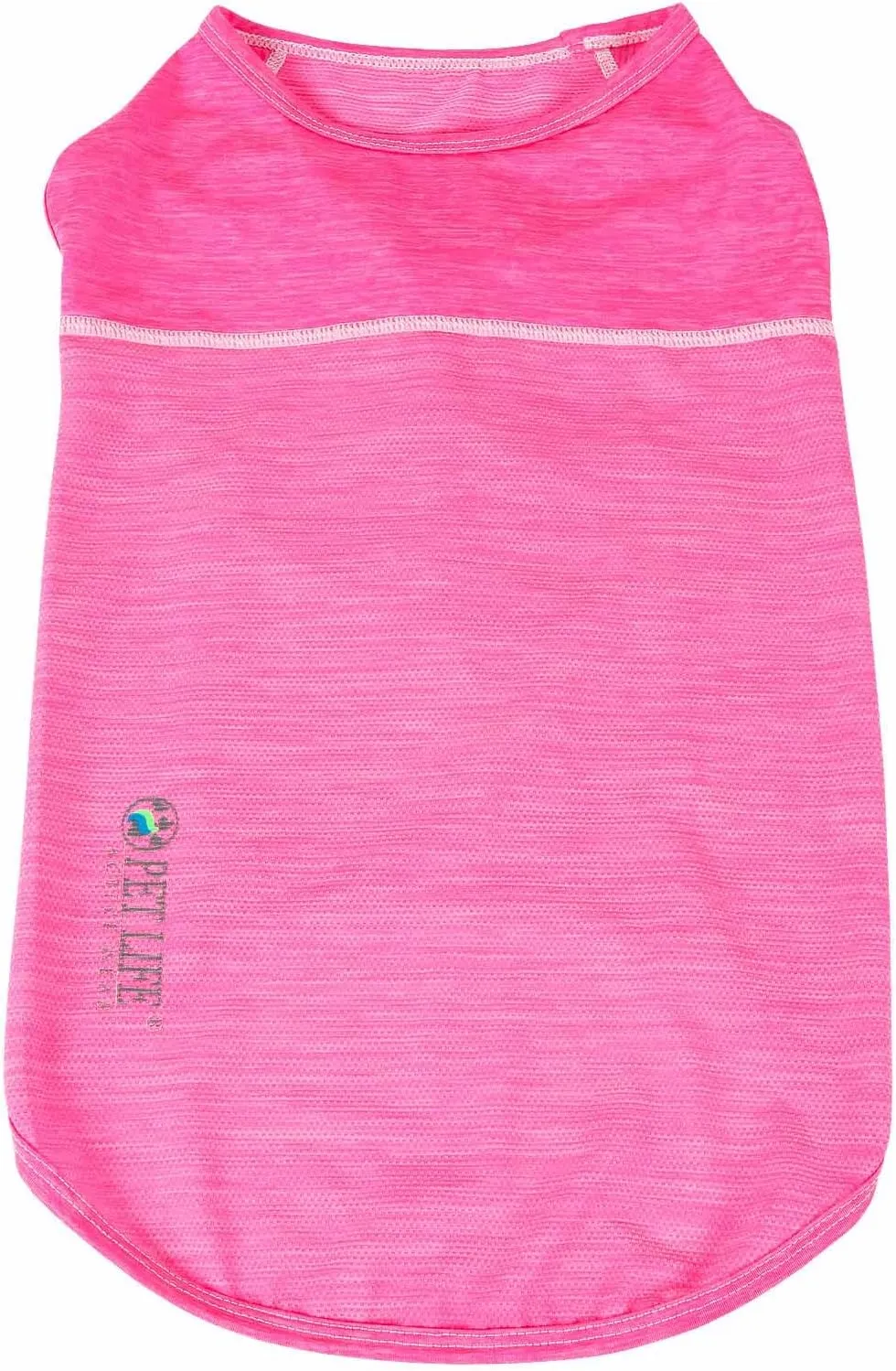 Pet Life ® Active 'Aero-Pawlse' Heathered Fitness and Yoga Dog T-Shirt Tank Top - Performance Pet T-Shirt with 4-Way-Stretch and Quick-Dry Technology - Summer Dog Clothes with Added Reflective Safety