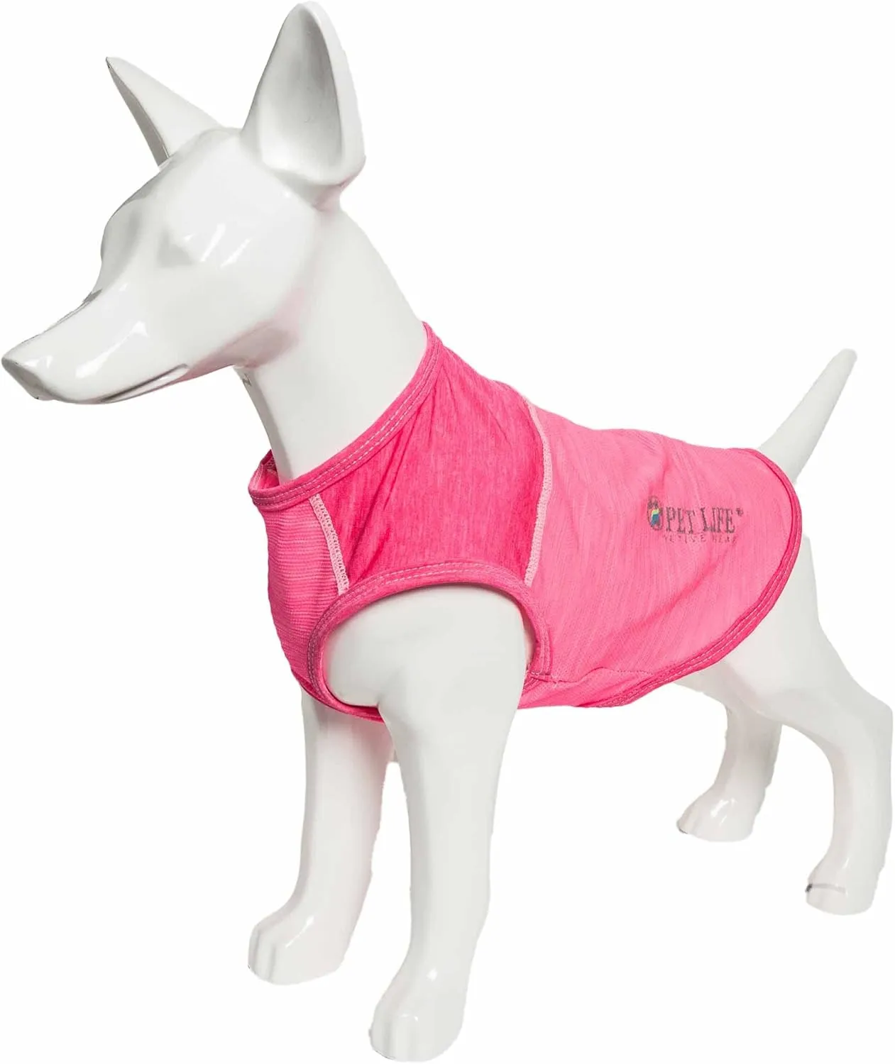 Pet Life ® Active 'Aero-Pawlse' Heathered Fitness and Yoga Dog T-Shirt Tank Top - Performance Pet T-Shirt with 4-Way-Stretch and Quick-Dry Technology - Summer Dog Clothes with Added Reflective Safety