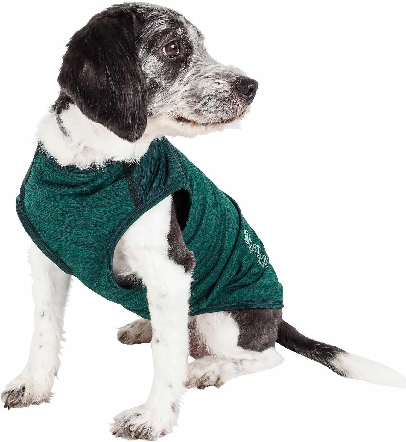 Pet Life ® Active 'Aero-Pawlse' Heathered Fitness and Yoga Dog T-Shirt Tank Top - Performance Pet T-Shirt with 4-Way-Stretch and Quick-Dry Technology - Summer Dog Clothes with Added Reflective Safety