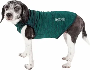Pet Life ® Active 'Aero-Pawlse' Heathered Fitness and Yoga Dog T-Shirt Tank Top - Performance Pet T-Shirt with 4-Way-Stretch and Quick-Dry Technology - Summer Dog Clothes with Added Reflective Safety