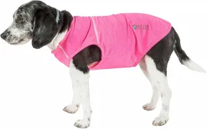 Pet Life ® Active 'Aero-Pawlse' Heathered Fitness and Yoga Dog T-Shirt Tank Top - Performance Pet T-Shirt with 4-Way-Stretch and Quick-Dry Technology - Summer Dog Clothes with Added Reflective Safety