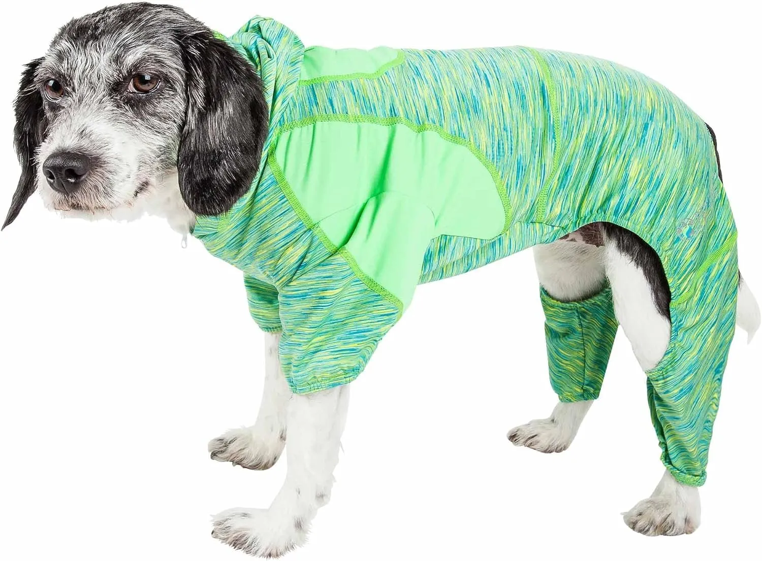 Pet Life ® Active Downward Dog Hoodie and Flexible Full Body Dog T-Shirt - Lightweight Dog Fitness Tracksuit and Yoga Dog Clothes Featuring 4-Way Stretch, Reflective and Quick-Dry Technology