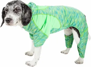 Pet Life ® Active Downward Dog Hoodie and Flexible Full Body Dog T-Shirt - Lightweight Dog Fitness Tracksuit and Yoga Dog Clothes Featuring 4-Way Stretch, Reflective and Quick-Dry Technology