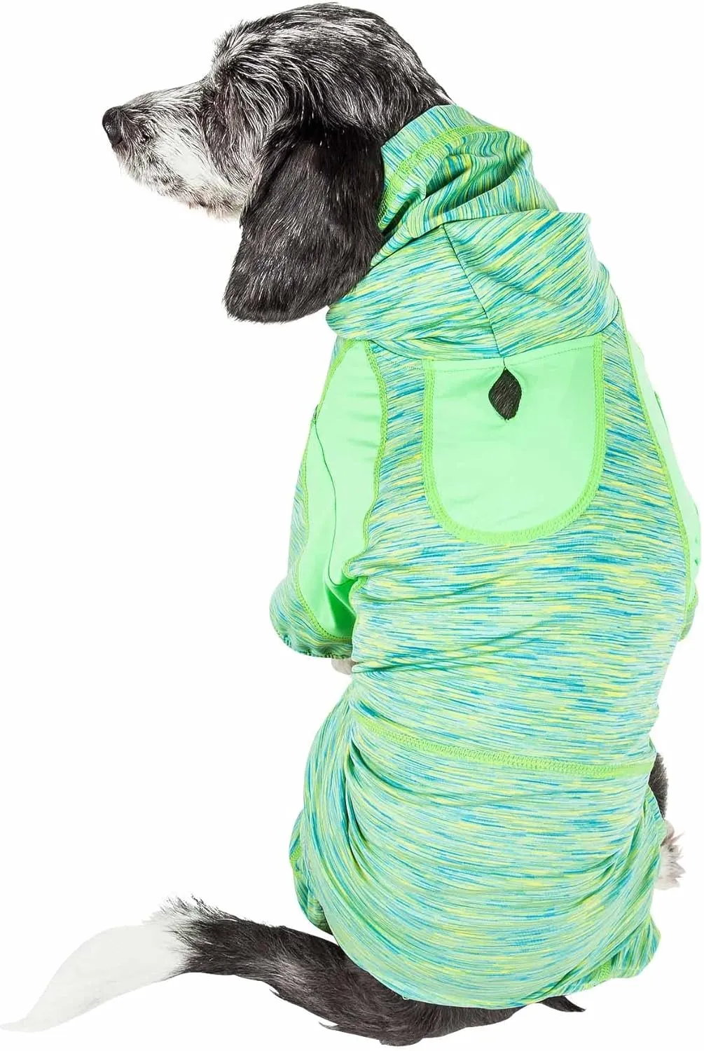 Pet Life ® Active Downward Dog Hoodie and Flexible Full Body Dog T-Shirt - Lightweight Dog Fitness Tracksuit and Yoga Dog Clothes Featuring 4-Way Stretch, Reflective and Quick-Dry Technology