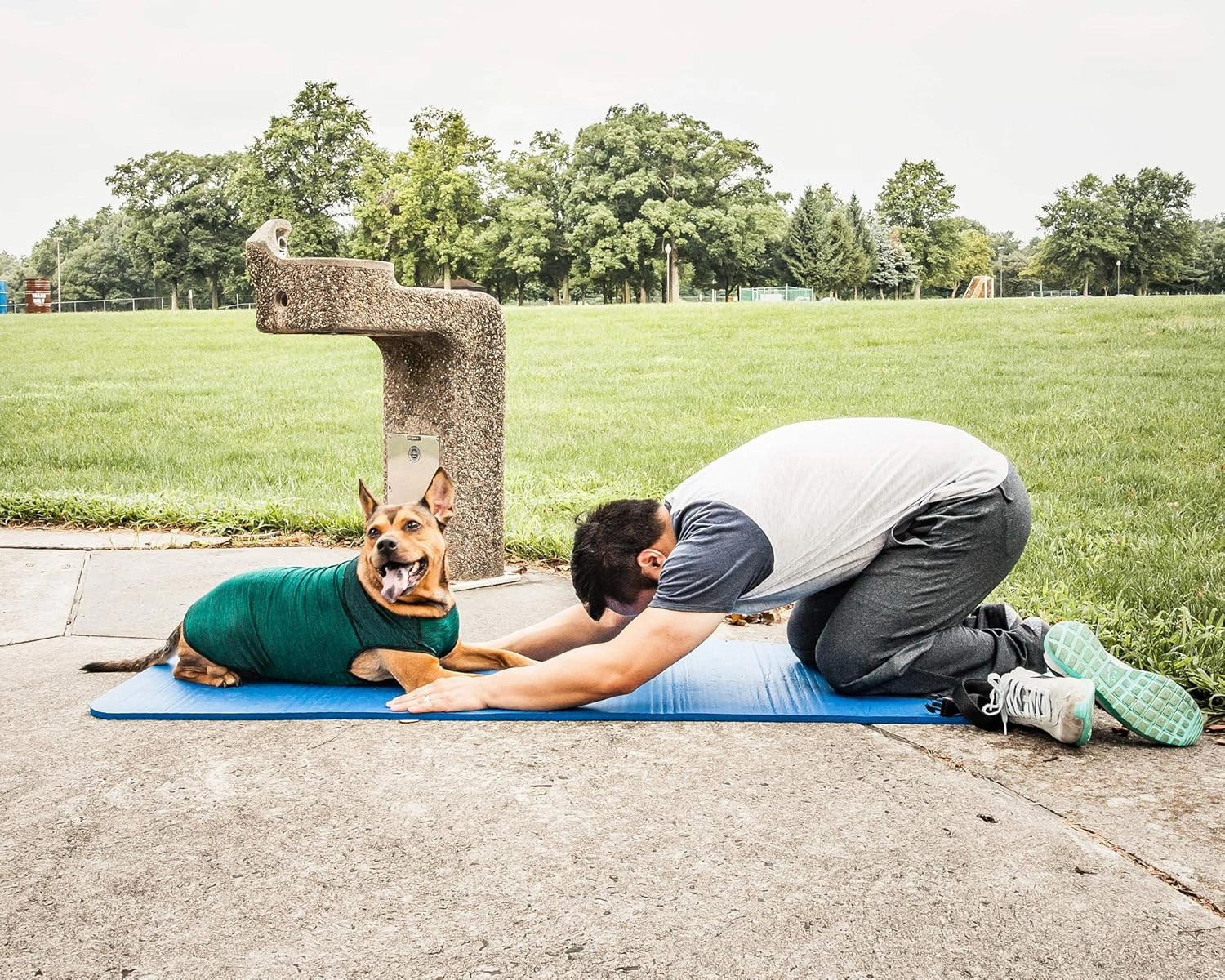 Pet Life ® Active 'Aero-Pawlse' Heathered Fitness and Yoga Dog T-Shirt Tank Top - Performance Pet T-Shirt with 4-Way-Stretch and Quick-Dry Technology - Summer Dog Clothes with Added Reflective Safety
