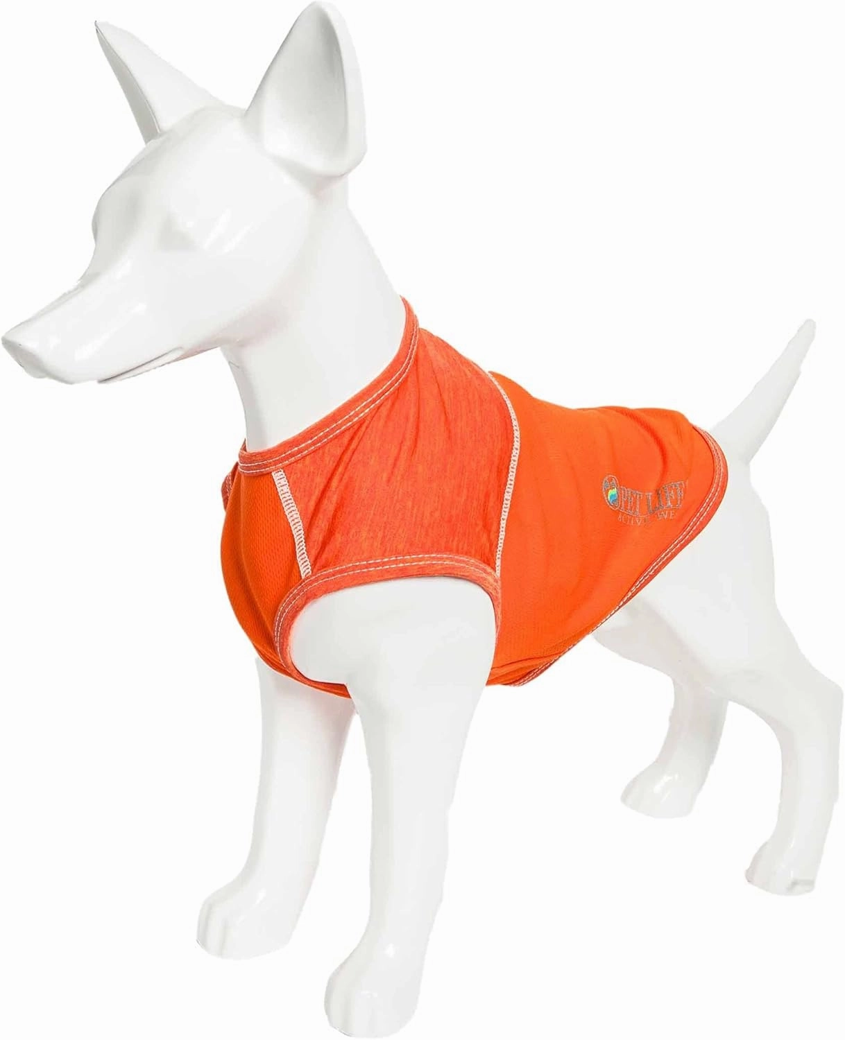 Pet Life ® Active 'Aero-Pawlse' Heathered Fitness and Yoga Dog T-Shirt Tank Top - Performance Pet T-Shirt with 4-Way-Stretch and Quick-Dry Technology - Summer Dog Clothes with added Reflective Safety