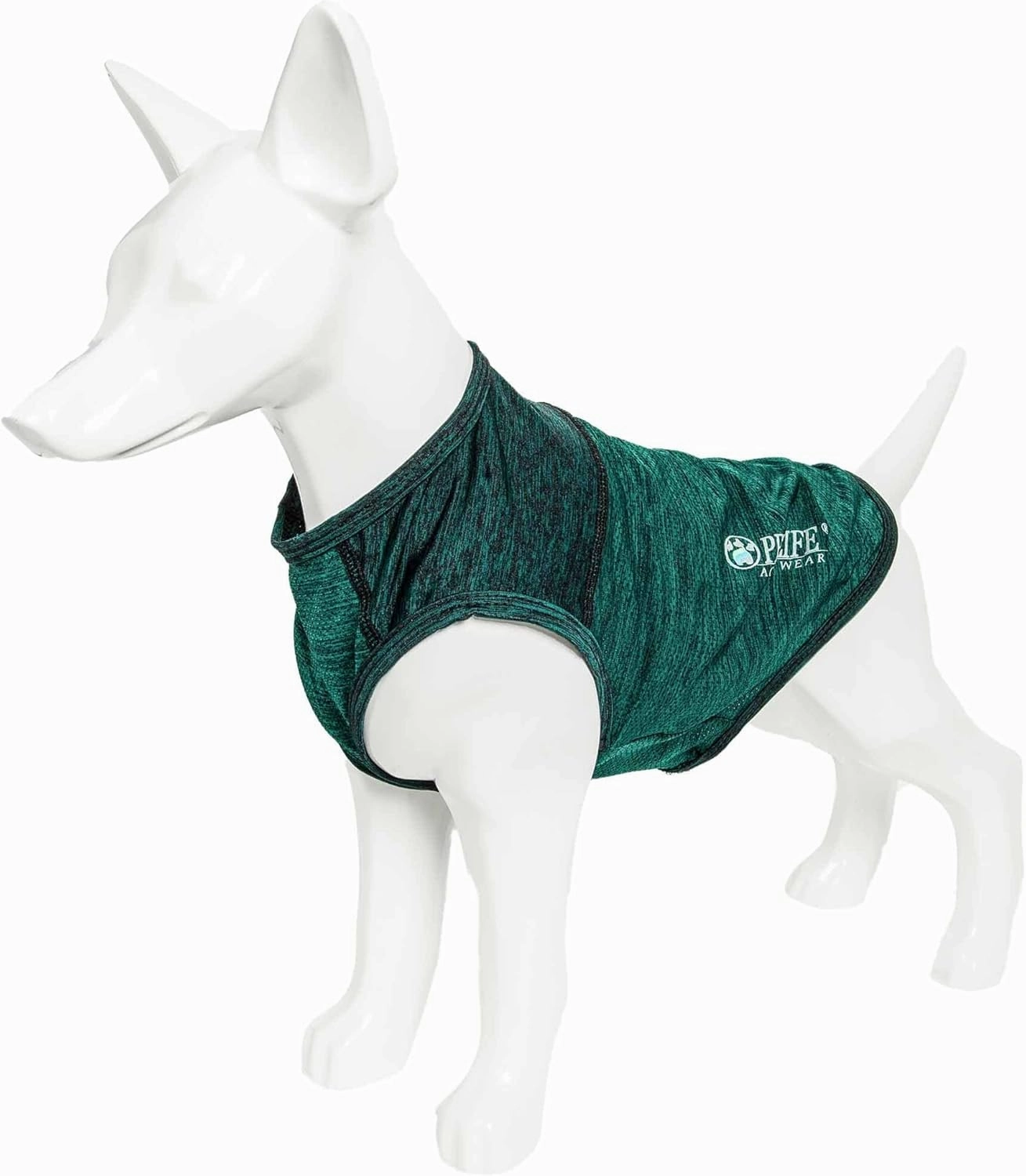 Pet Life ® Active 'Aero-Pawlse' Heathered Fitness and Yoga Dog T-Shirt Tank Top - Performance Pet T-Shirt with 4-Way-Stretch and Quick-Dry Technology - Summer Dog Clothes with Added Reflective Safety