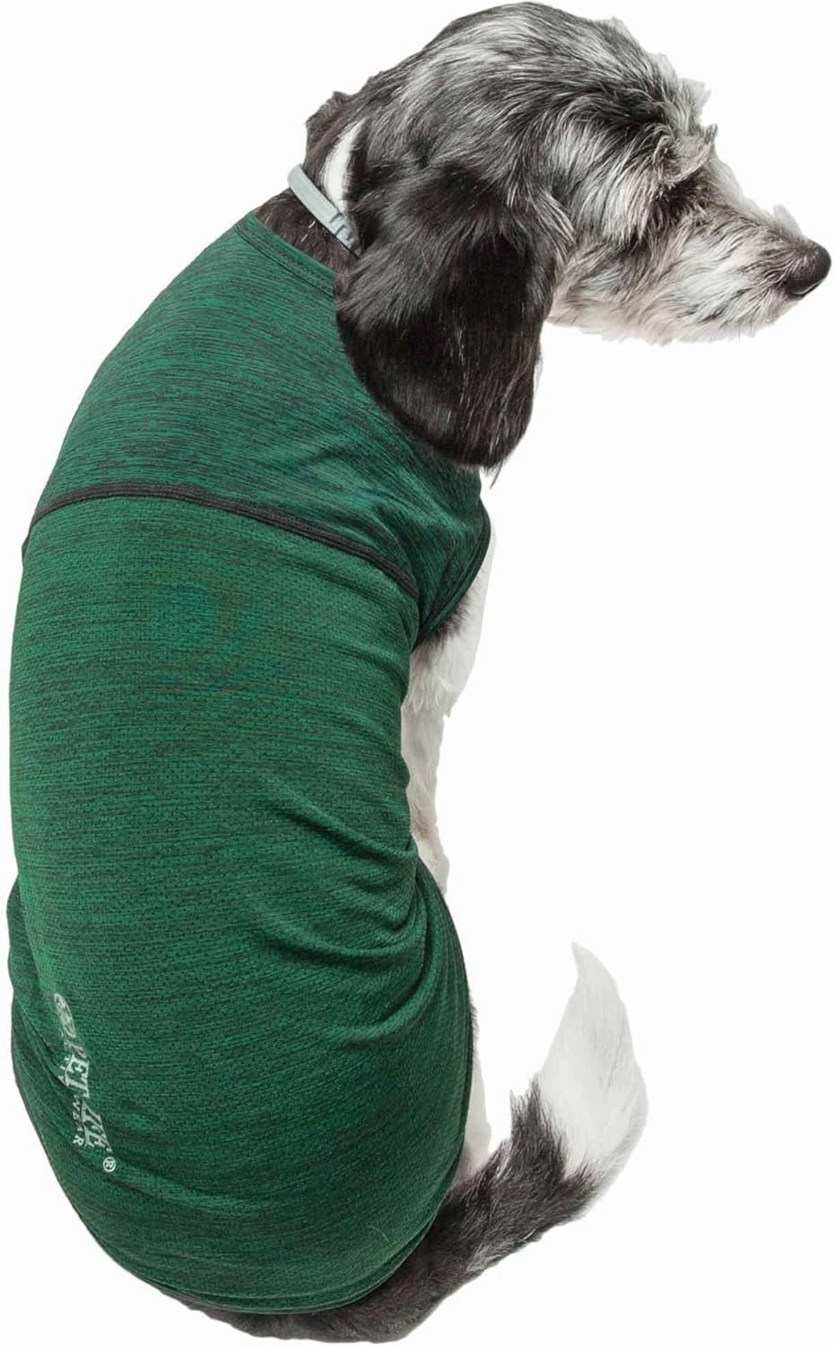 Pet Life ® Active 'Aero-Pawlse' Heathered Fitness and Yoga Dog T-Shirt Tank Top - Performance Pet T-Shirt with 4-Way-Stretch and Quick-Dry Technology - Summer Dog Clothes with Added Reflective Safety