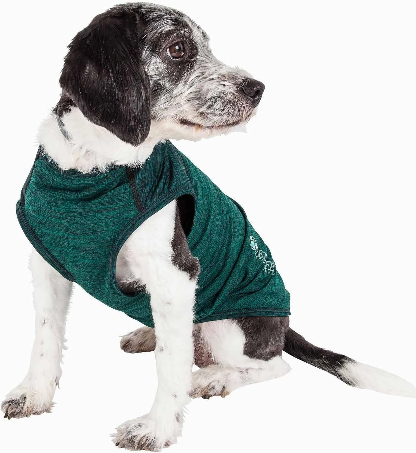 Pet Life ® Active 'Aero-Pawlse' Heathered Fitness and Yoga Dog T-Shirt Tank Top - Performance Pet T-Shirt with 4-Way-Stretch and Quick-Dry Technology - Summer Dog Clothes with Added Reflective Safety
