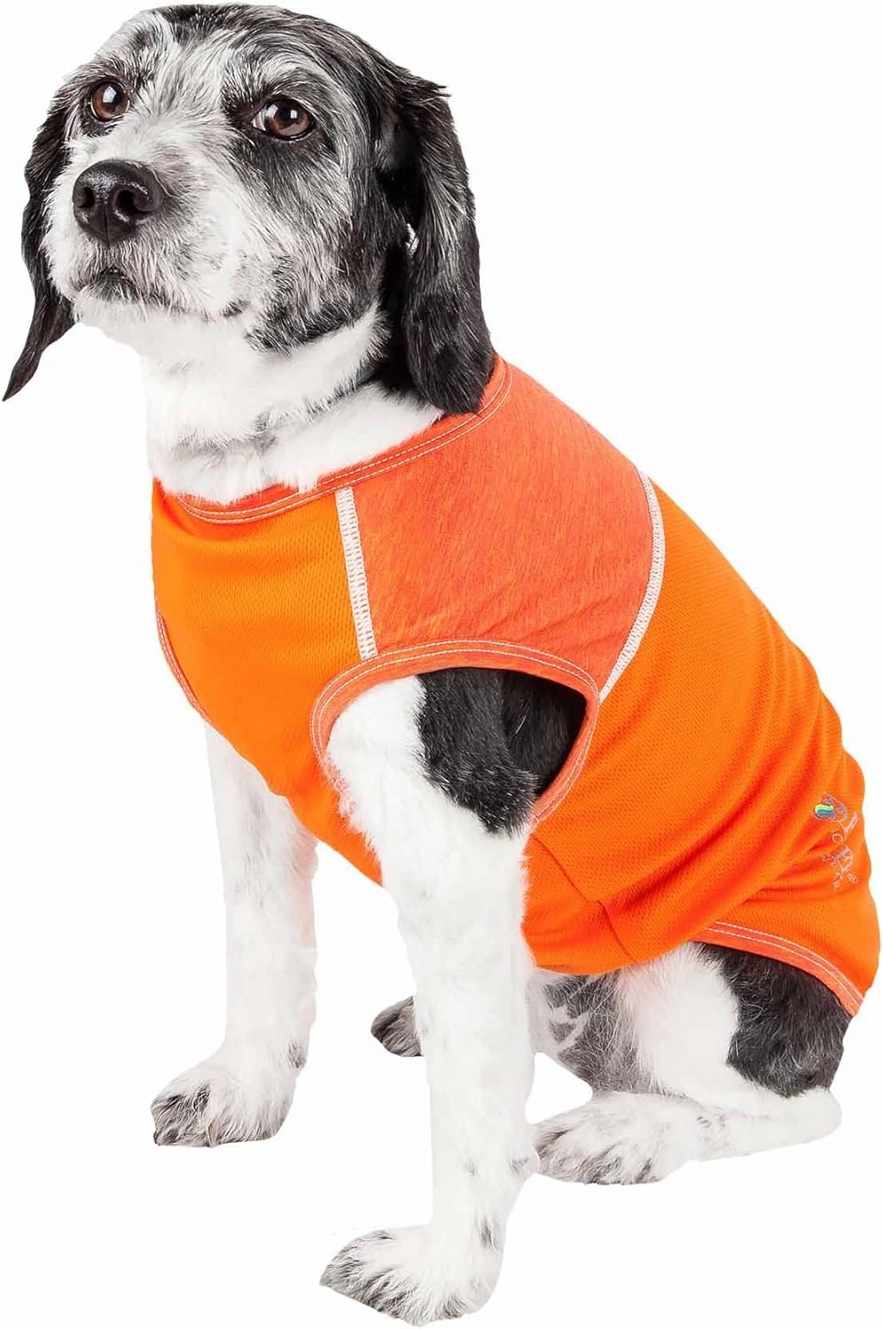 Pet Life ® Active 'Aero-Pawlse' Heathered Fitness and Yoga Dog T-Shirt Tank Top - Performance Pet T-Shirt with 4-Way-Stretch and Quick-Dry Technology - Summer Dog Clothes with added Reflective Safety