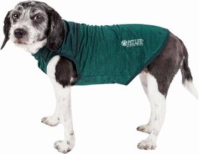 Pet Life ® Active 'Aero-Pawlse' Heathered Fitness and Yoga Dog T-Shirt Tank Top - Performance Pet T-Shirt with 4-Way-Stretch and Quick-Dry Technology - Summer Dog Clothes with Added Reflective Safety