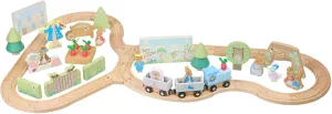 Peter Rabbit: Radish Express Train Set - Wooden Building Track Playset, Chunky Charter & Scenery Pieces. Construction Toy, Licensed, Kids Ages 3 