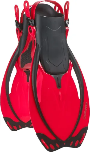 Phantom Aquatics Rapido Boutique Collection Marine Open Heel Adjustable Snorkel Fin with Snorkeling Gear Carry Bag
