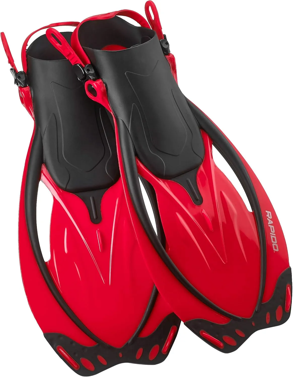 Phantom Aquatics Rapido Boutique Collection Marine Open Heel Adjustable Snorkel Fin with Snorkeling Gear Carry Bag